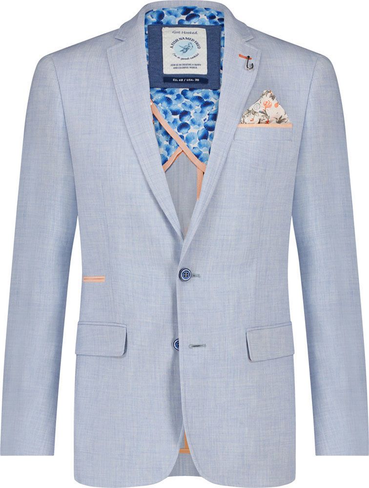 blazer linen look Blauw