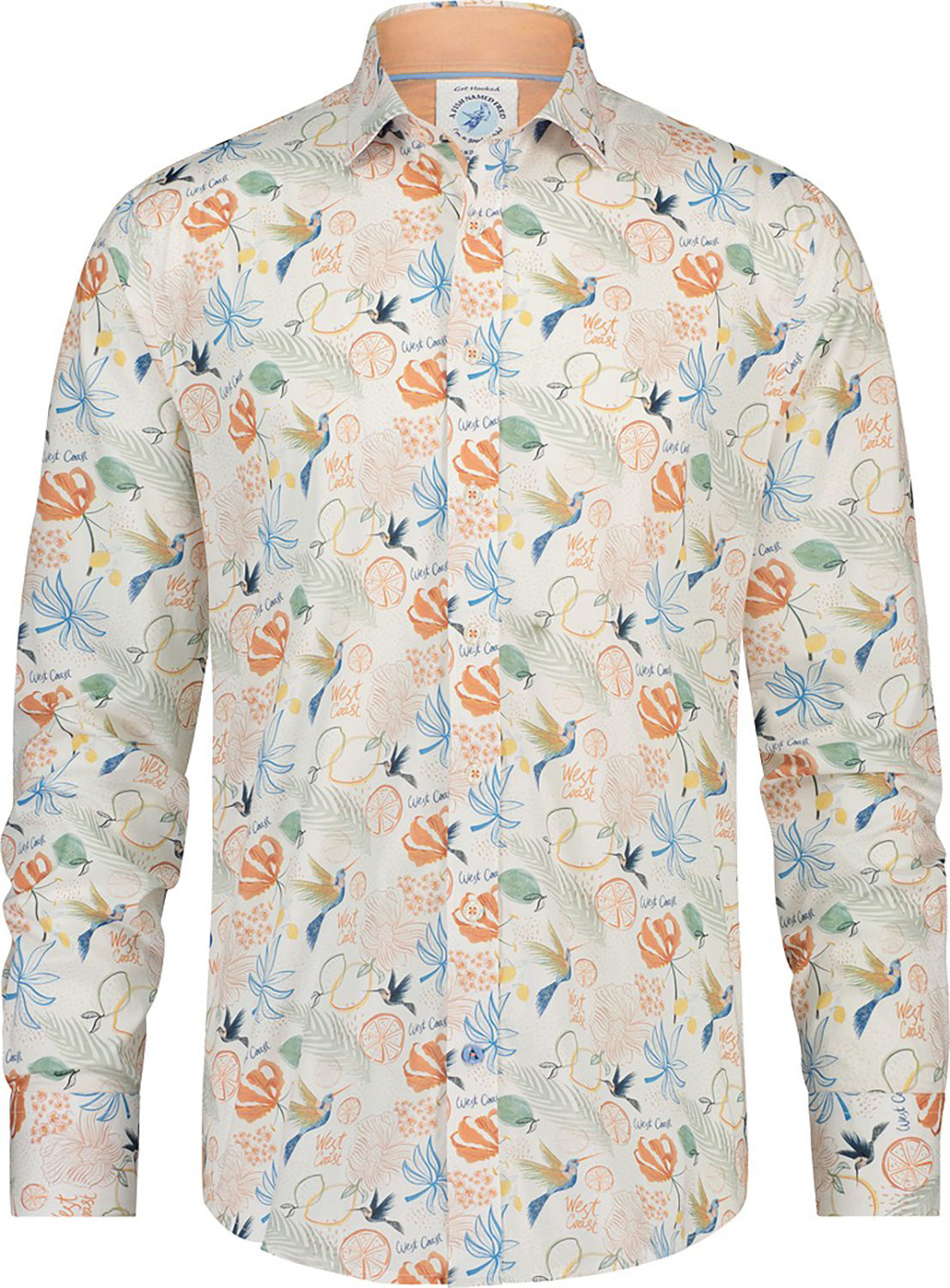 A Fish Named Fred shirt hummingbird Oranje