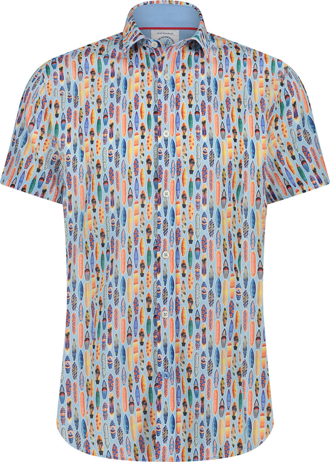 A Fish Named Fred shirt ss surfboard Blauw