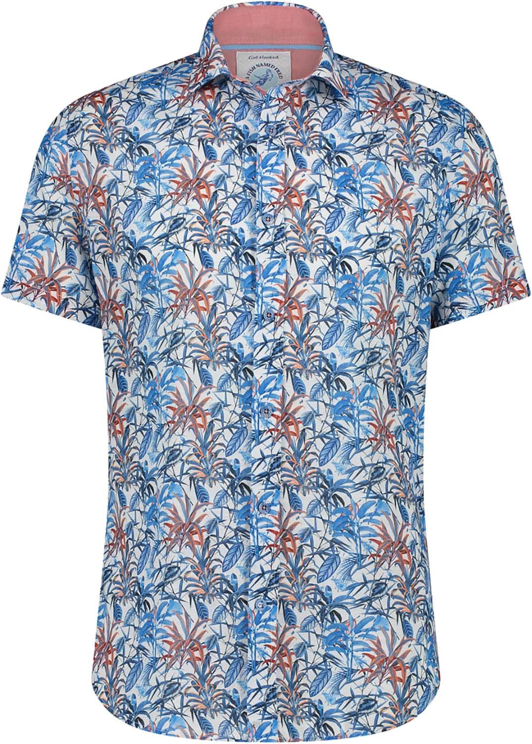 A Fish Named Fred shirt ss leafs Blauw