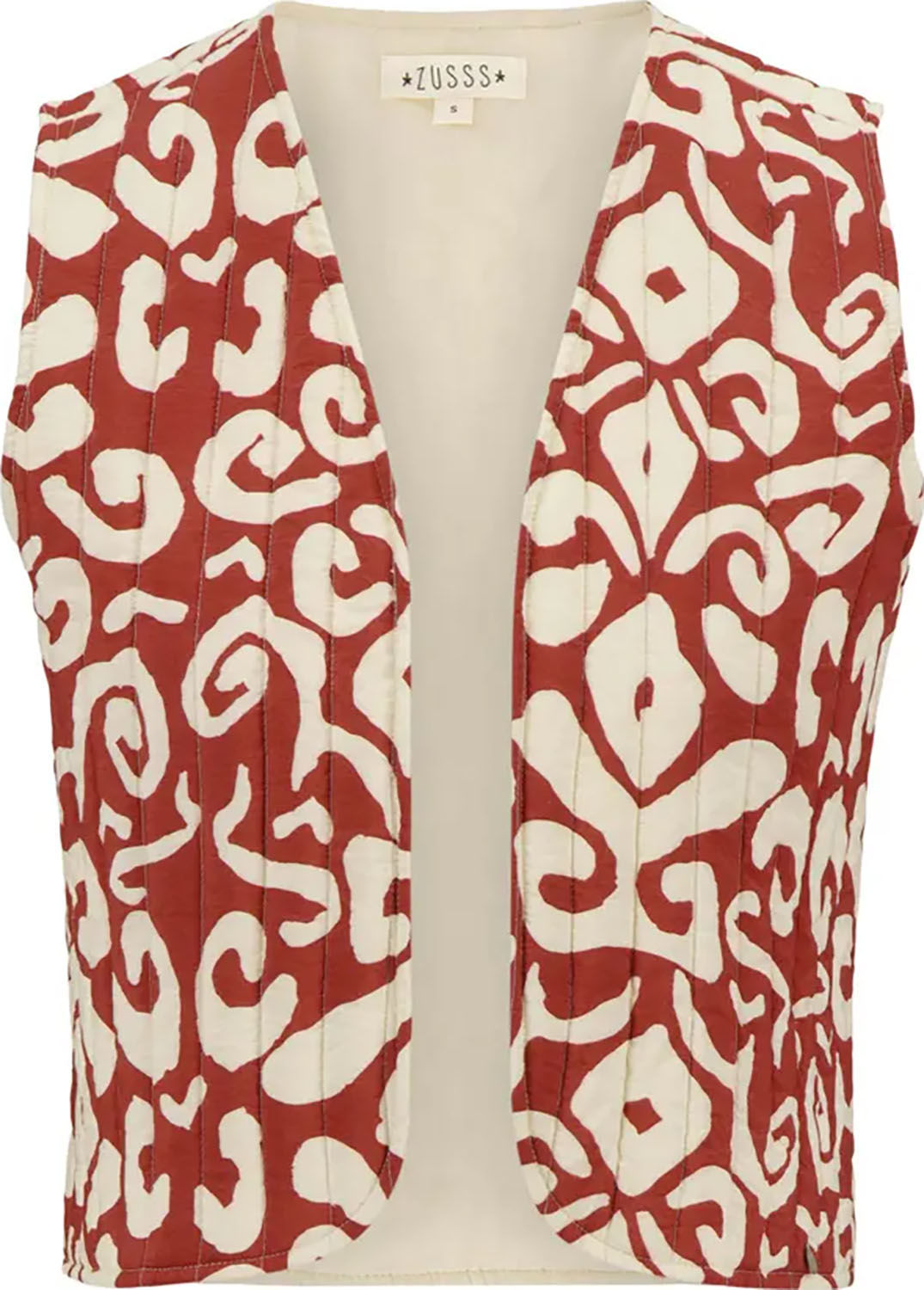 Zusss Gilet ornamet Bruin