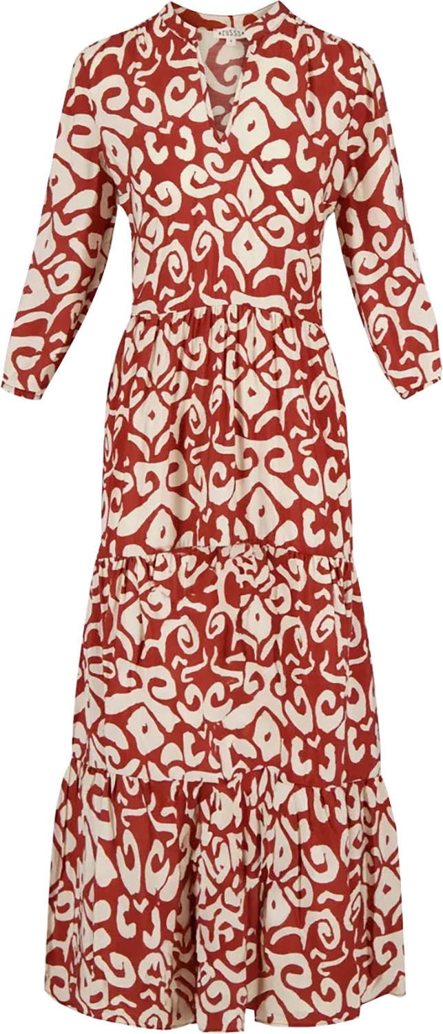 Zusss Maxi jurk ornamentprint Bruin