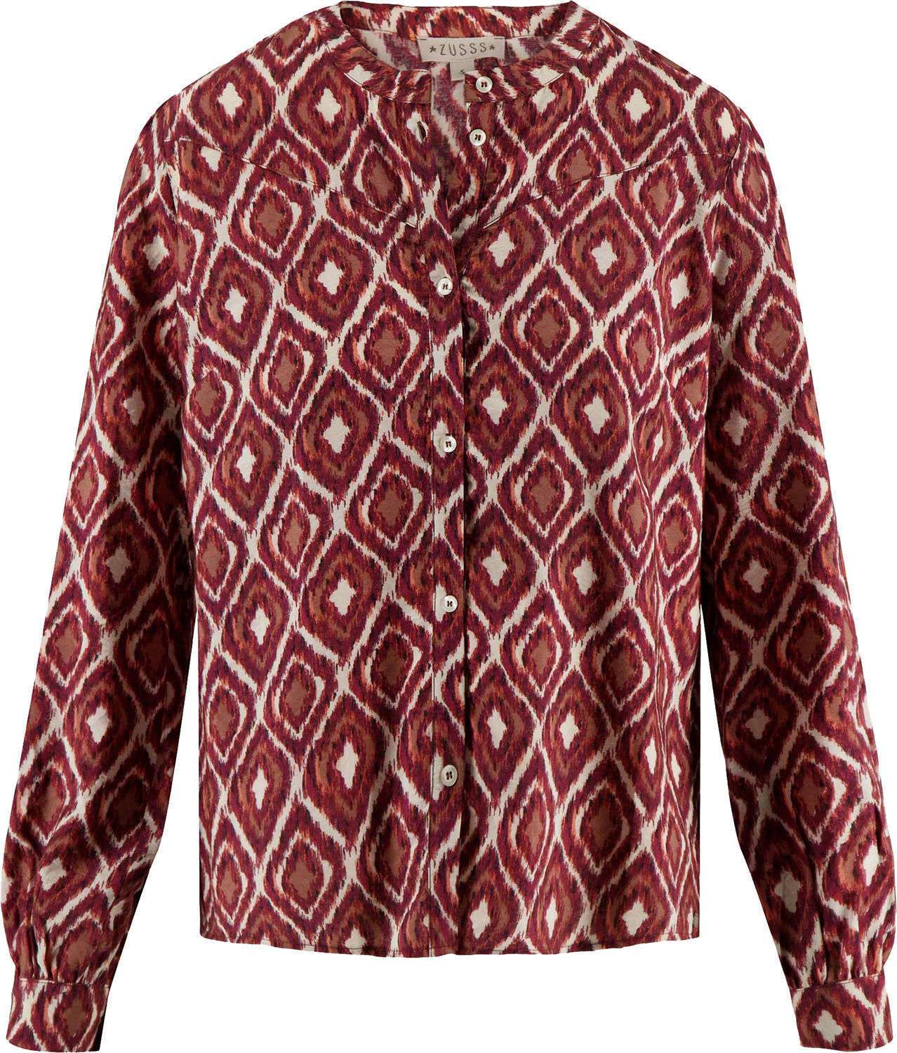 Zusss Blouse met Ikat print Rood