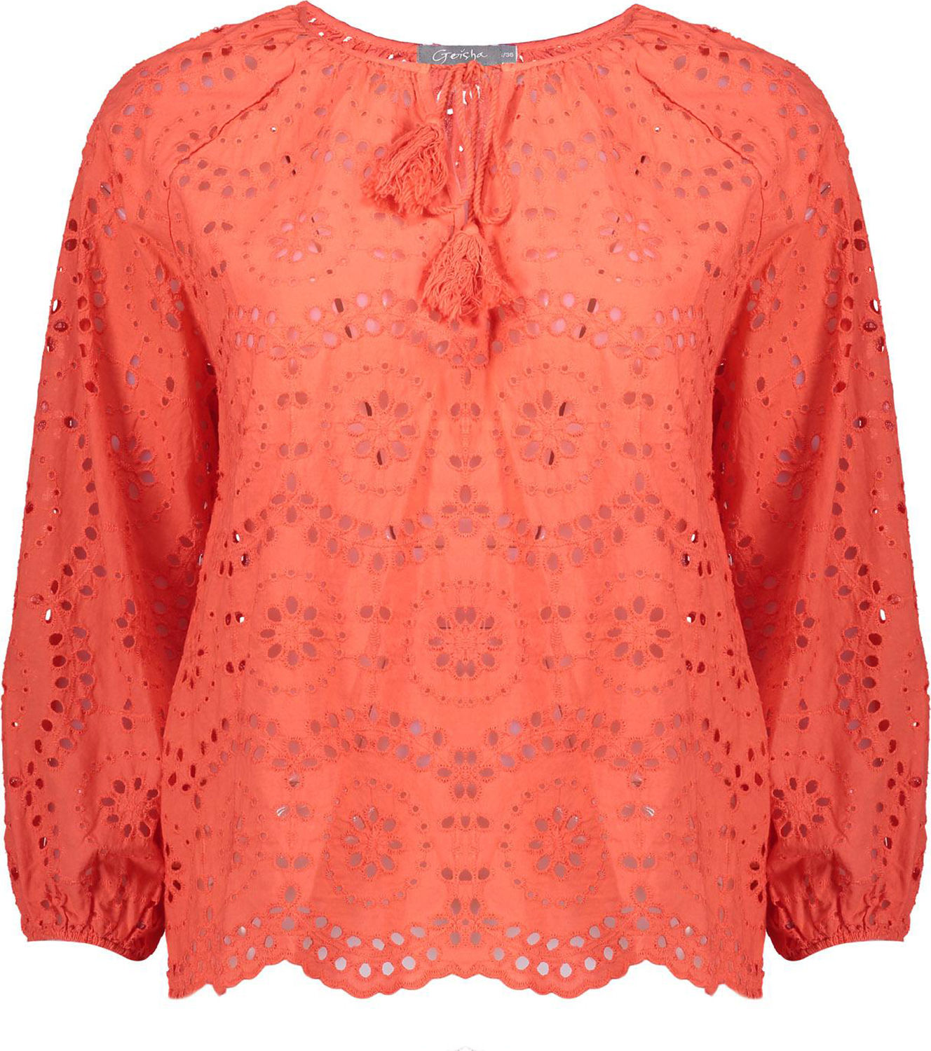 Geisha Top Crochet Tassles Oranje