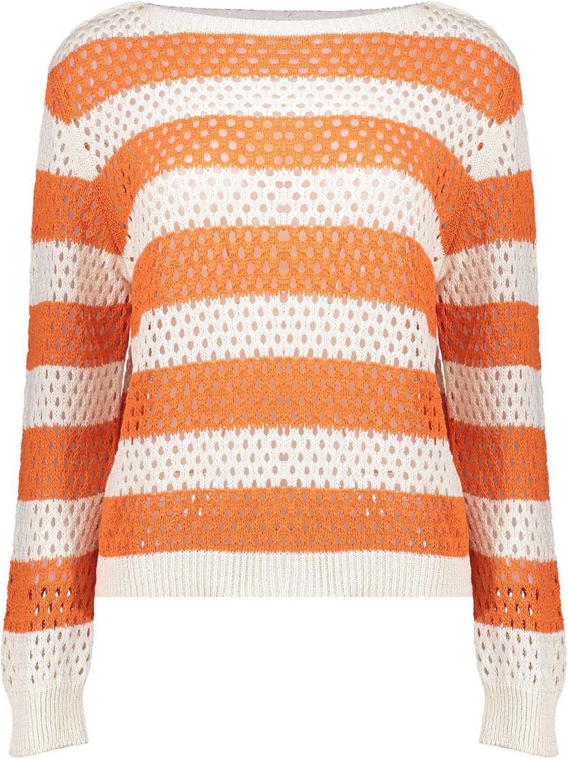Geisha Pullover Crochet Striped Wit