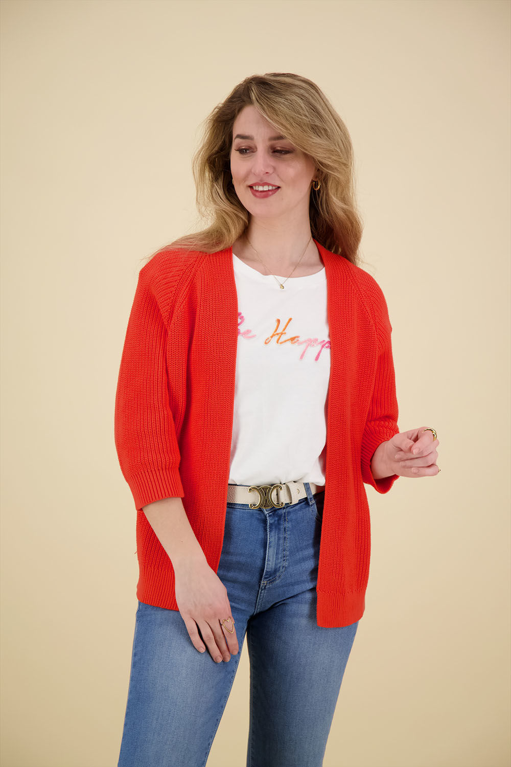 Geisha Cardigan basic Oranje