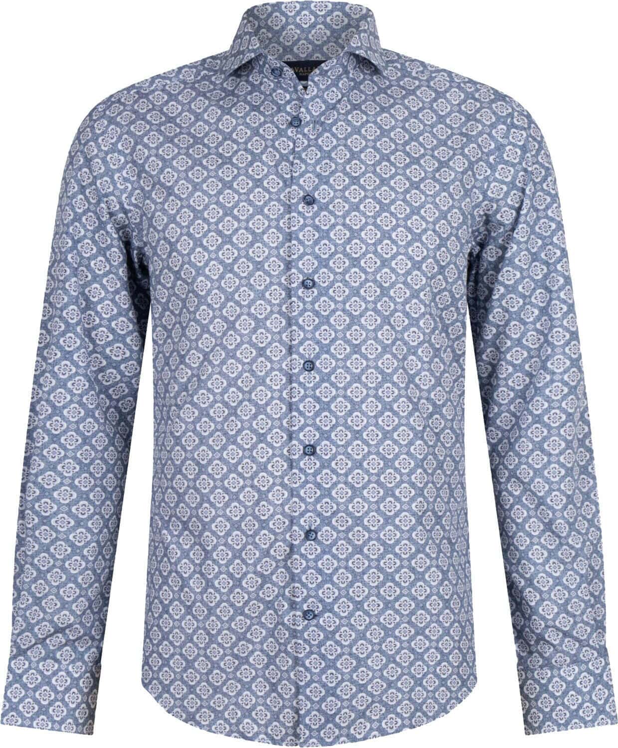 Cavallaro Napoli Overhemd Taranto Blauw