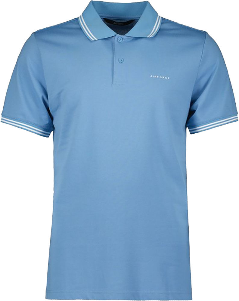 Airforce polo double strip Blauw