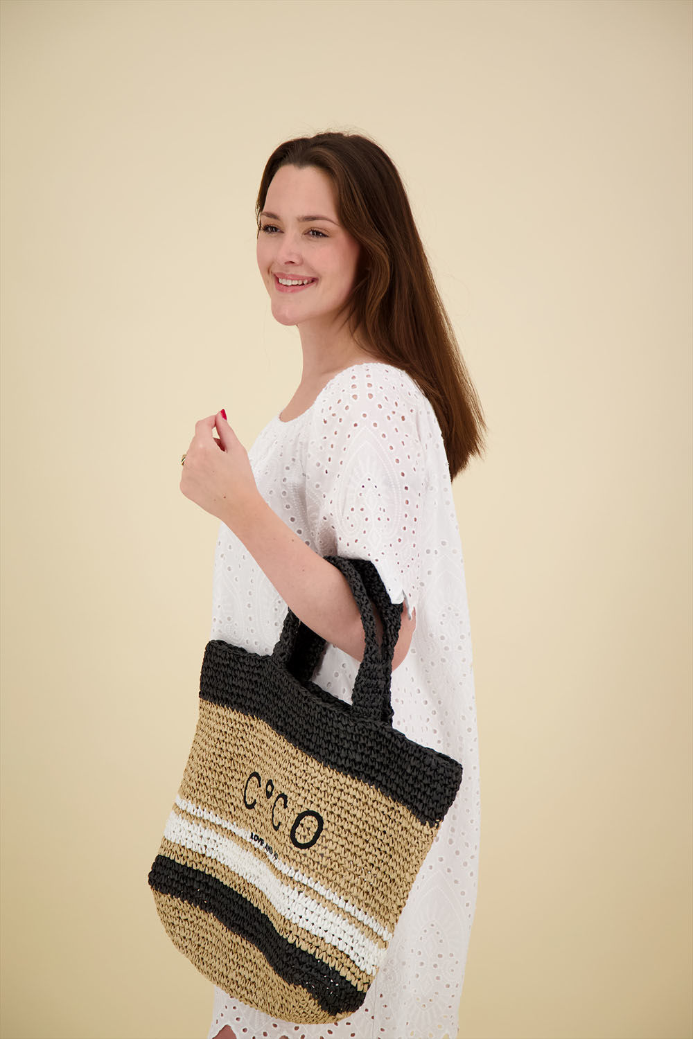 Co'couture Tas Cococc Straw  Beige
