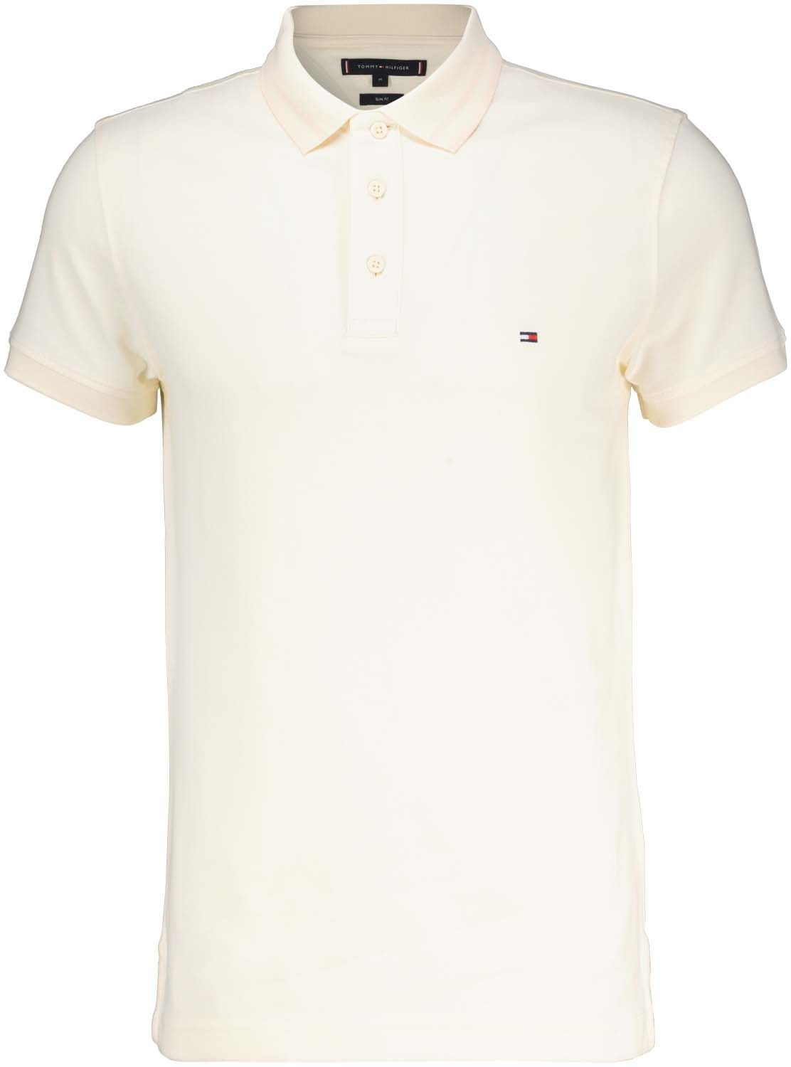 Tommy Hilfiger pretwist mouline slim fit polo vj Wit