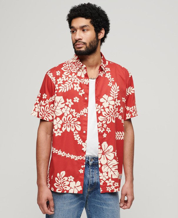 Superdry hawain shirt Rood