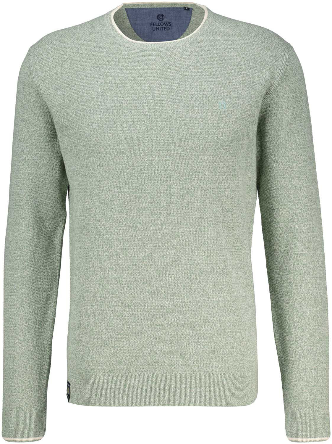 Fellows pullover round neck structure piping Groen