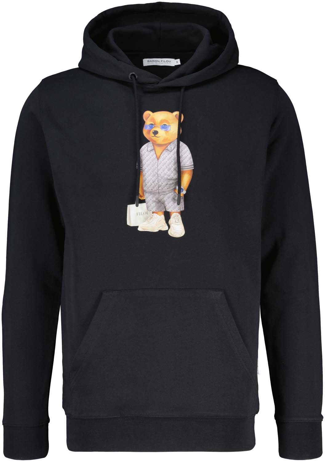 Baron Filou organic embroidered hoodie filou LXXVIII Zwart