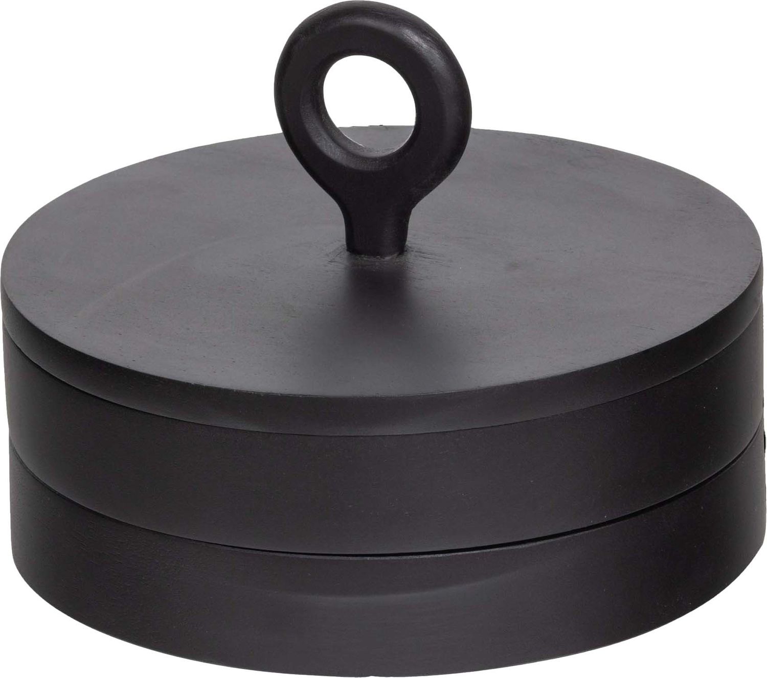 Be Pure Home Wira opbergpot 18cm mango hout zwart Zwart