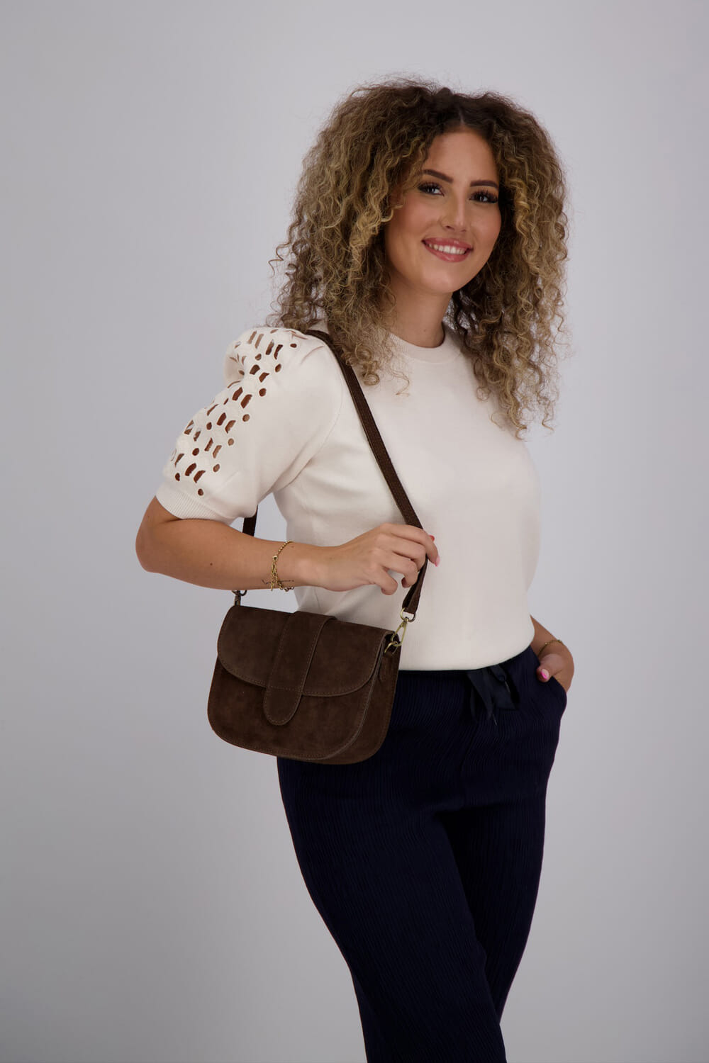 Bomont Maan bags suede Beige