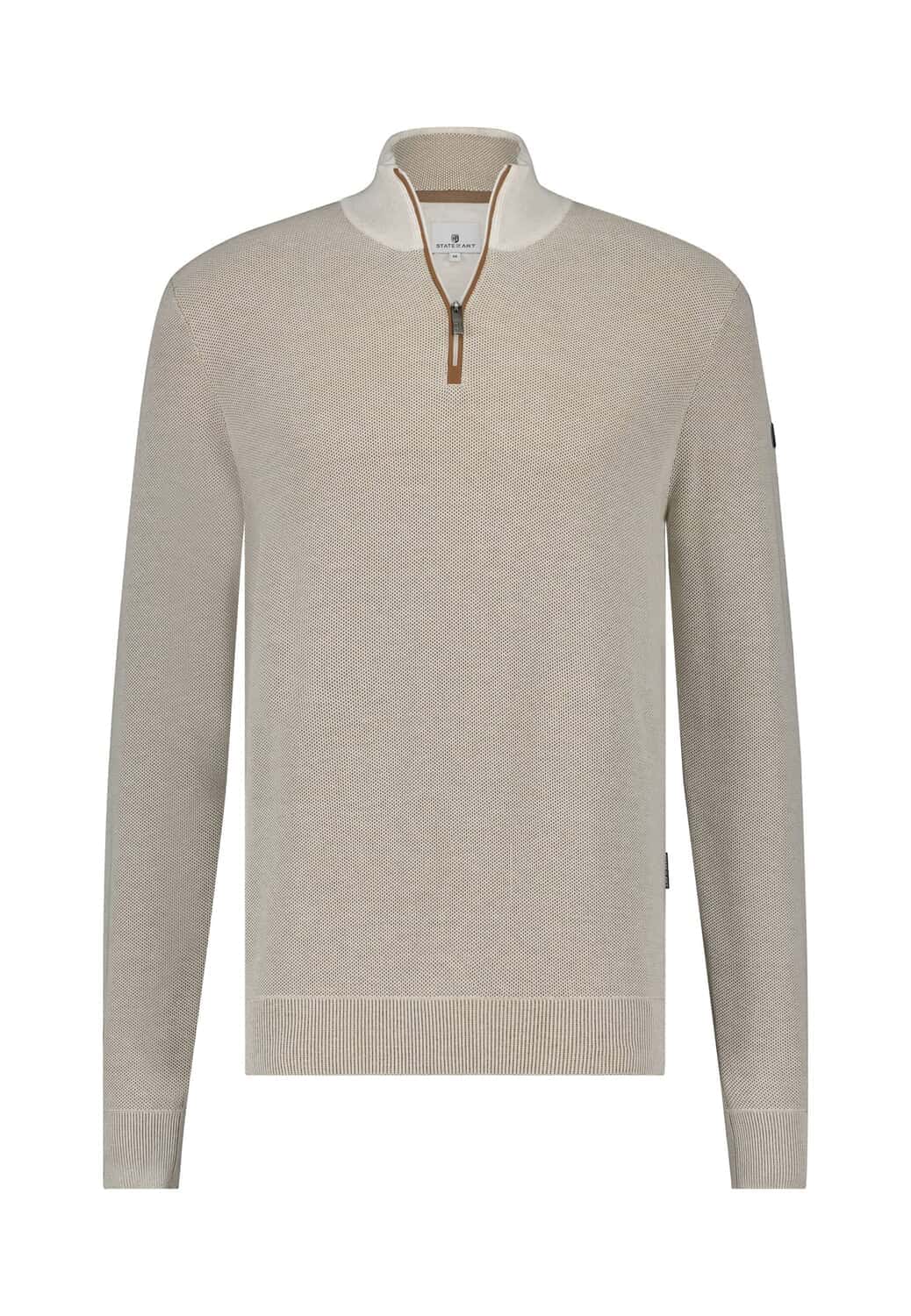 State Of Art Pullover Sportzip Beige