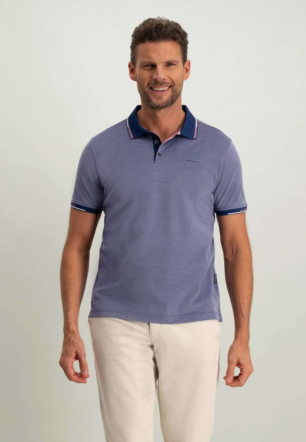 State Of Art Poloshirt Piqué Blauw