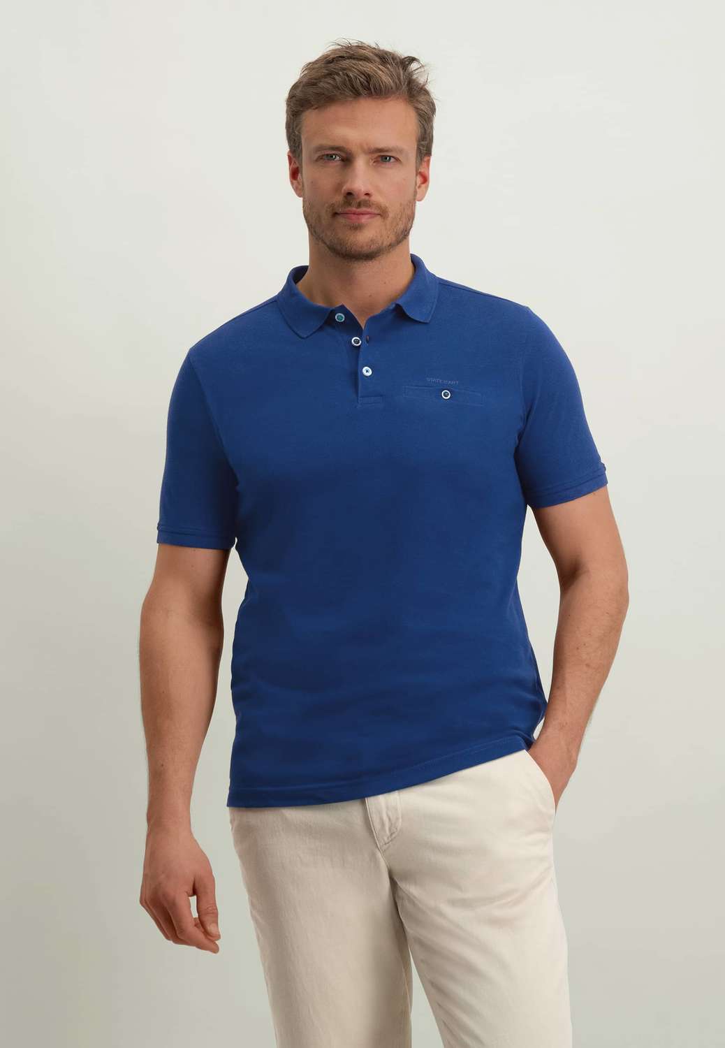 State Of Art Poloshirt Piqué Blauw