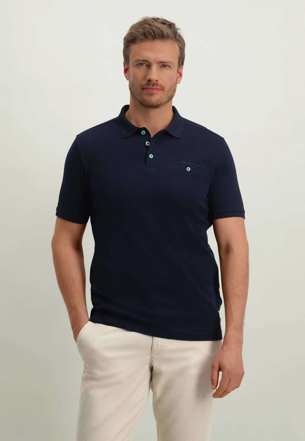 State Of Art Poloshirt Piqué Blauw