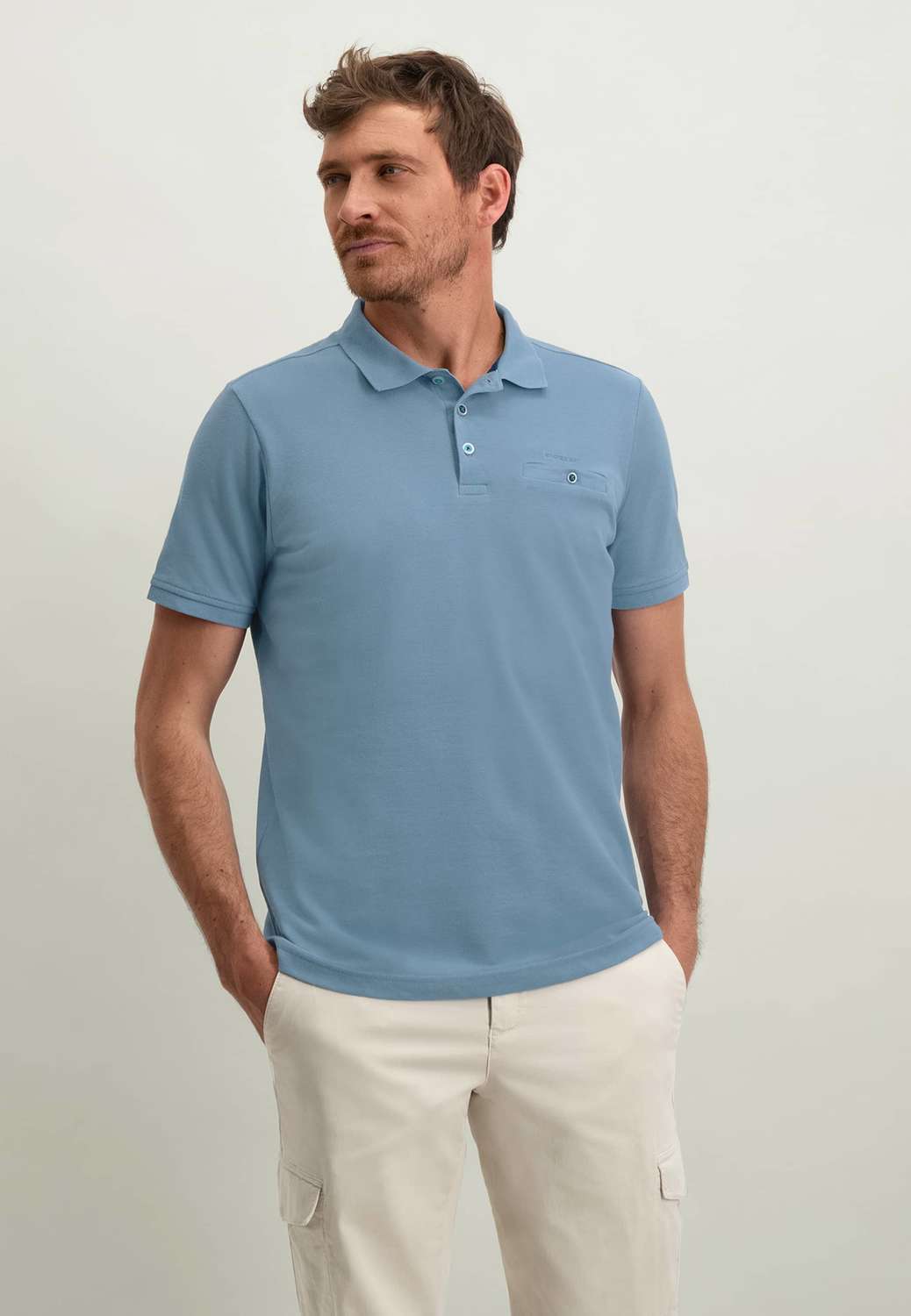 State Of Art Poloshirt Piqué Blauw