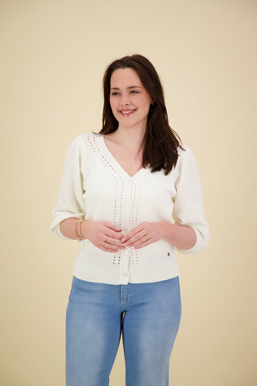 Poools cardigan boucle Wit