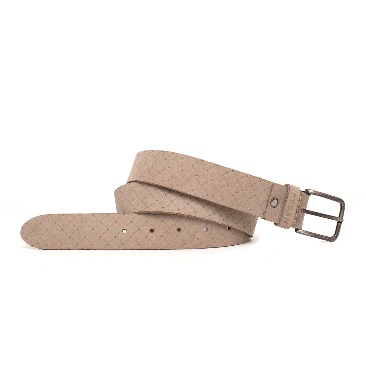 DANI | Nubuck leather belt with embossing Bruin