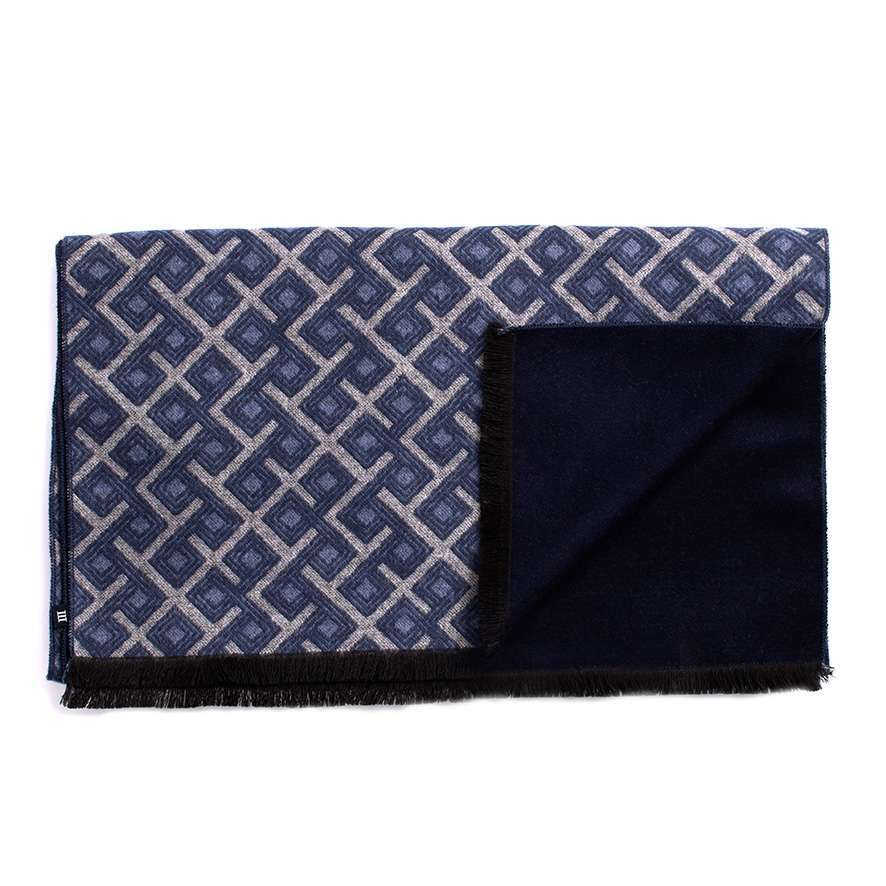 Tresanti DIONISIO | Viscose scarf with geometric pattern Blauw Tresanti DIONISIO | Viscose scarf with geometric pattern Blauw