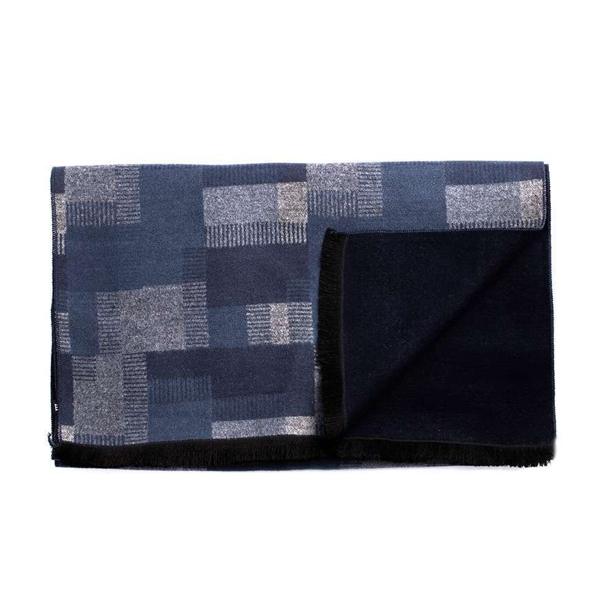 Tresanti DIONE | Viscose scarf with patchwork Blauw Tresanti DIONE | Viscose scarf with patchwork Blauw