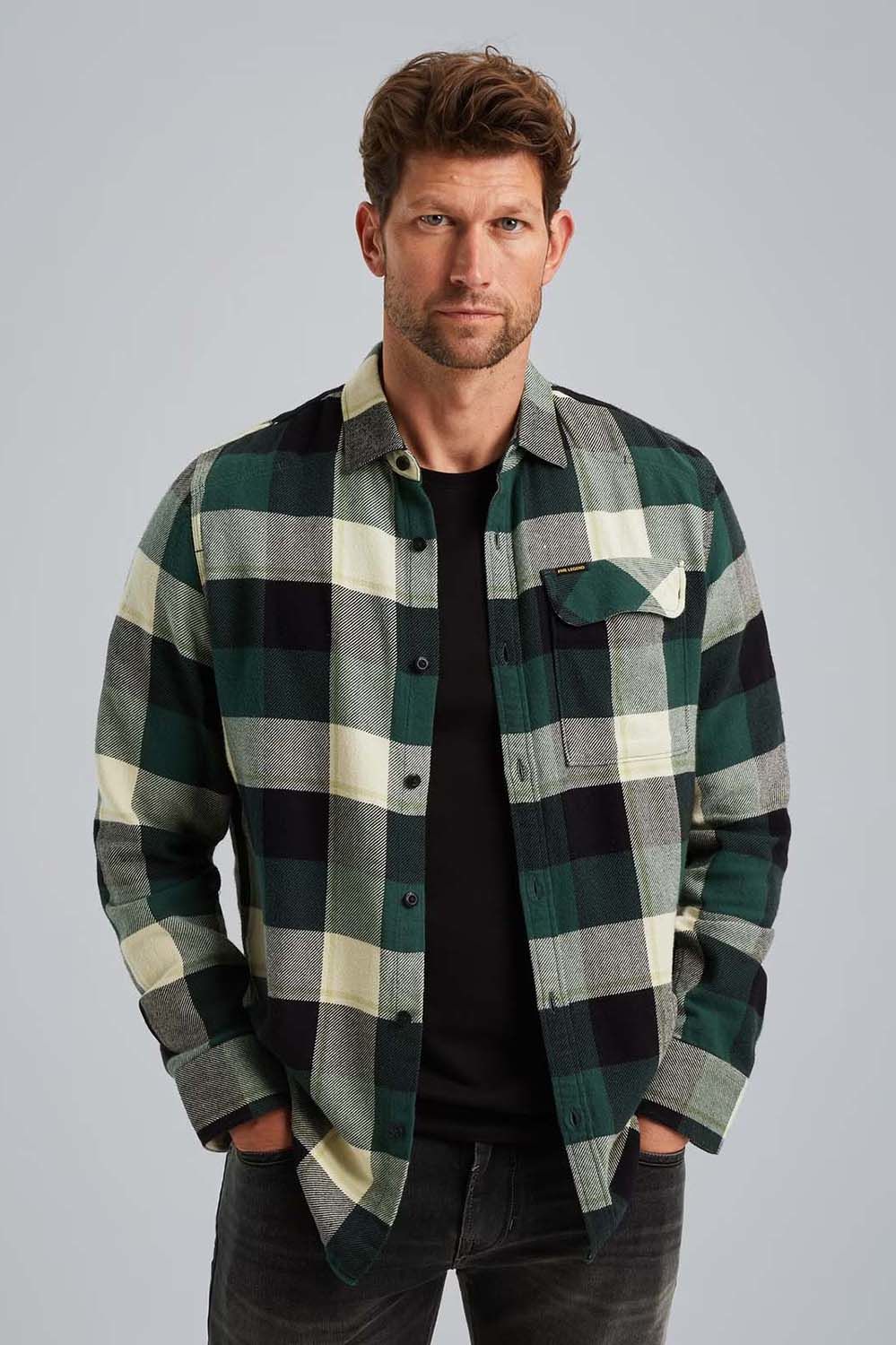 Pme Legend Overshirt Flanel H. tw Groen