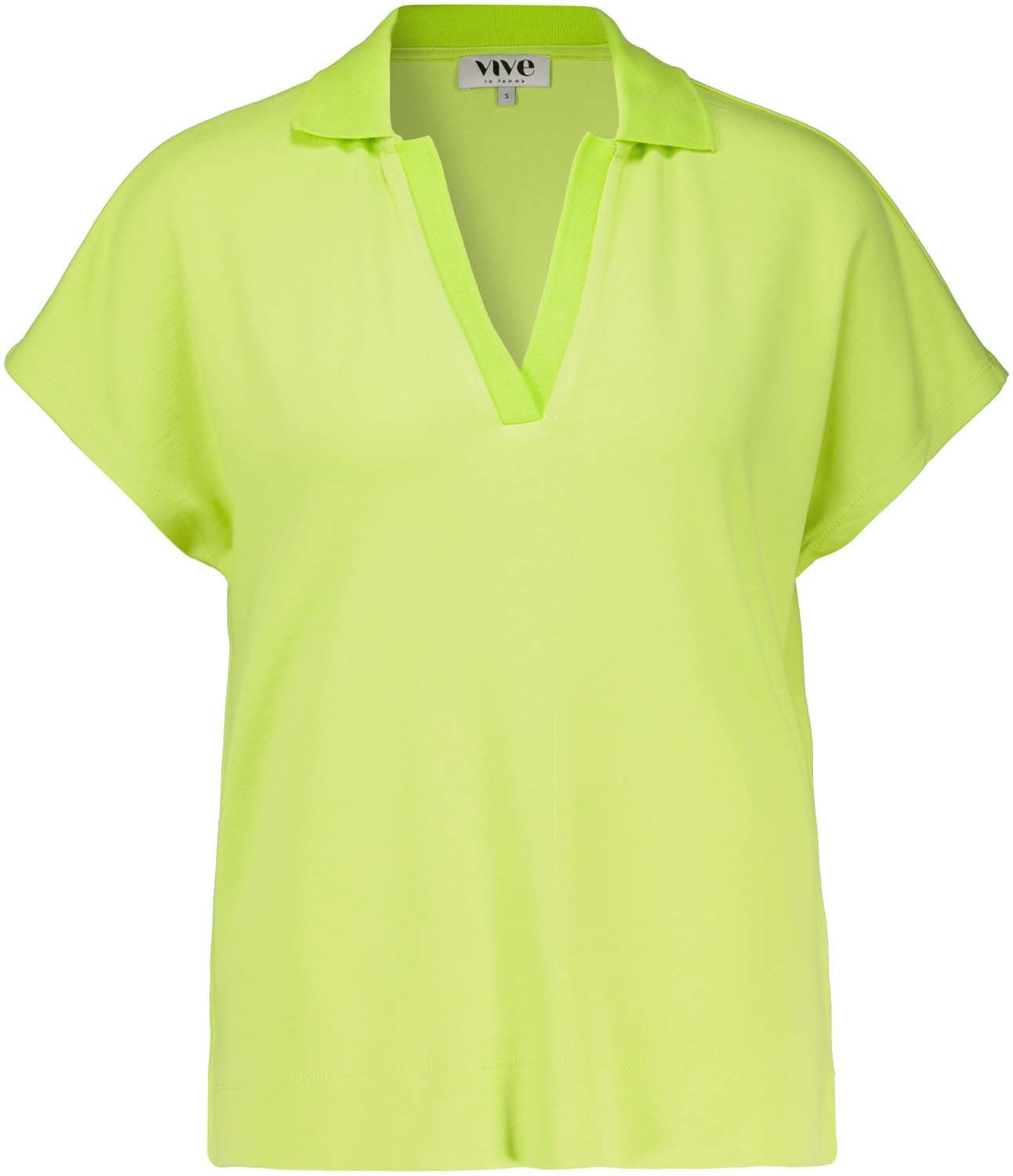Vive La Femme Top polo collar Geel