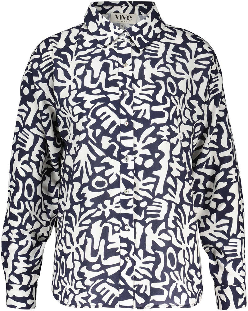 Vive La Femme Blouse AOP viscose woven Blauw