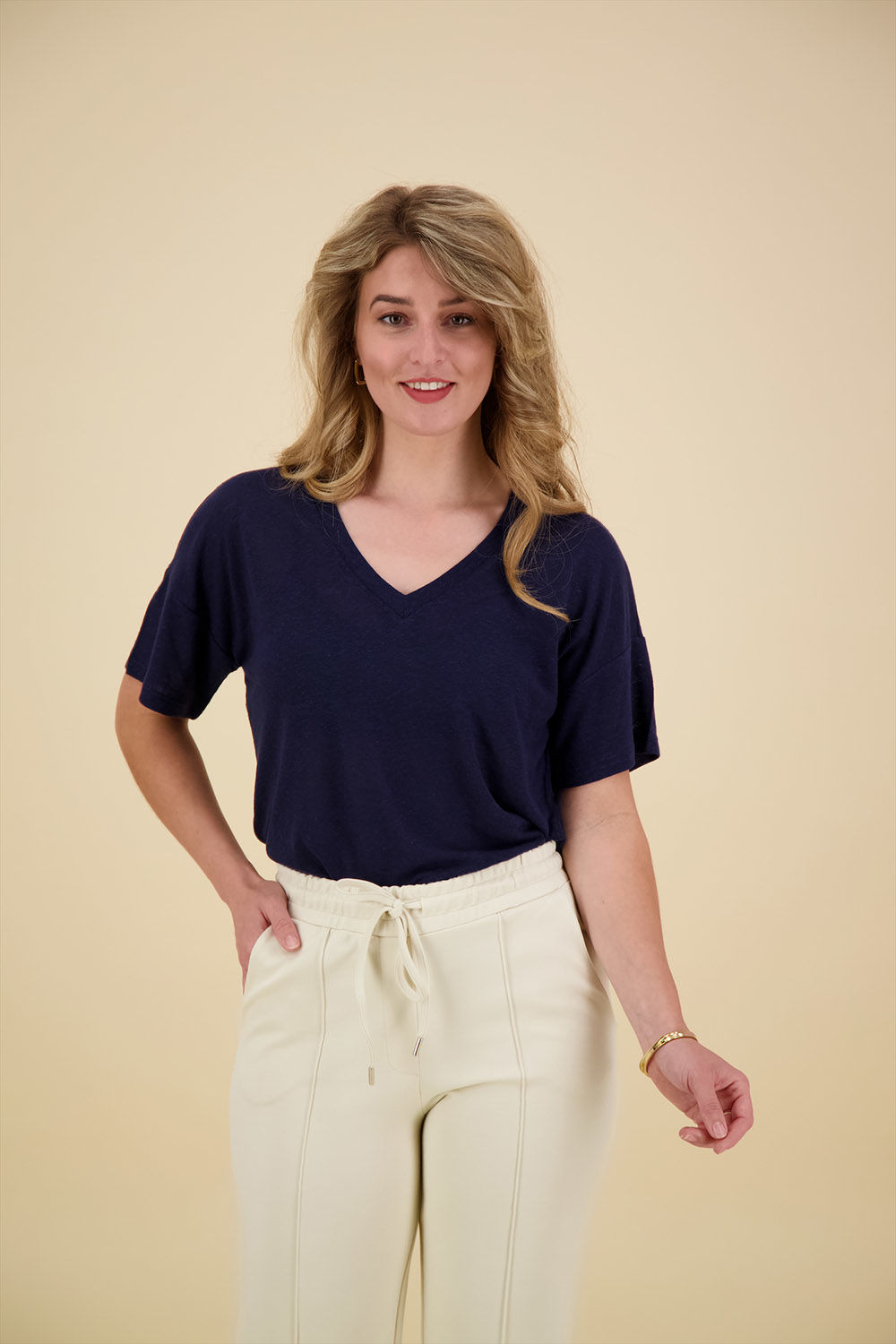 Vive La Femme Top linnen Blauw