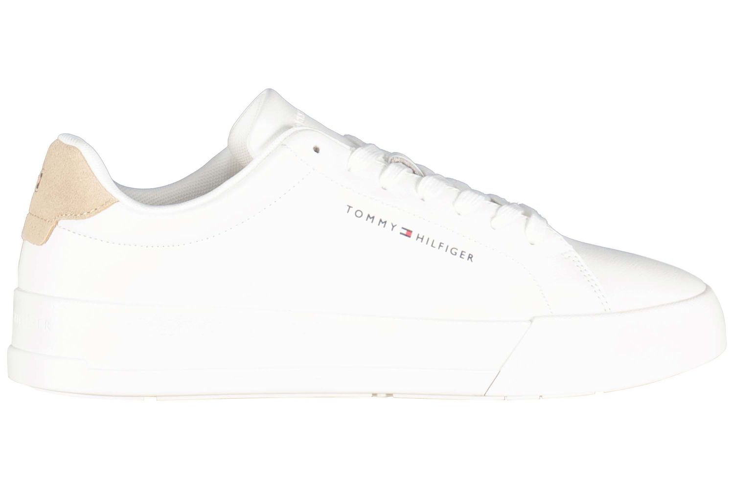 Tommy Hilfiger court leather grain Wit