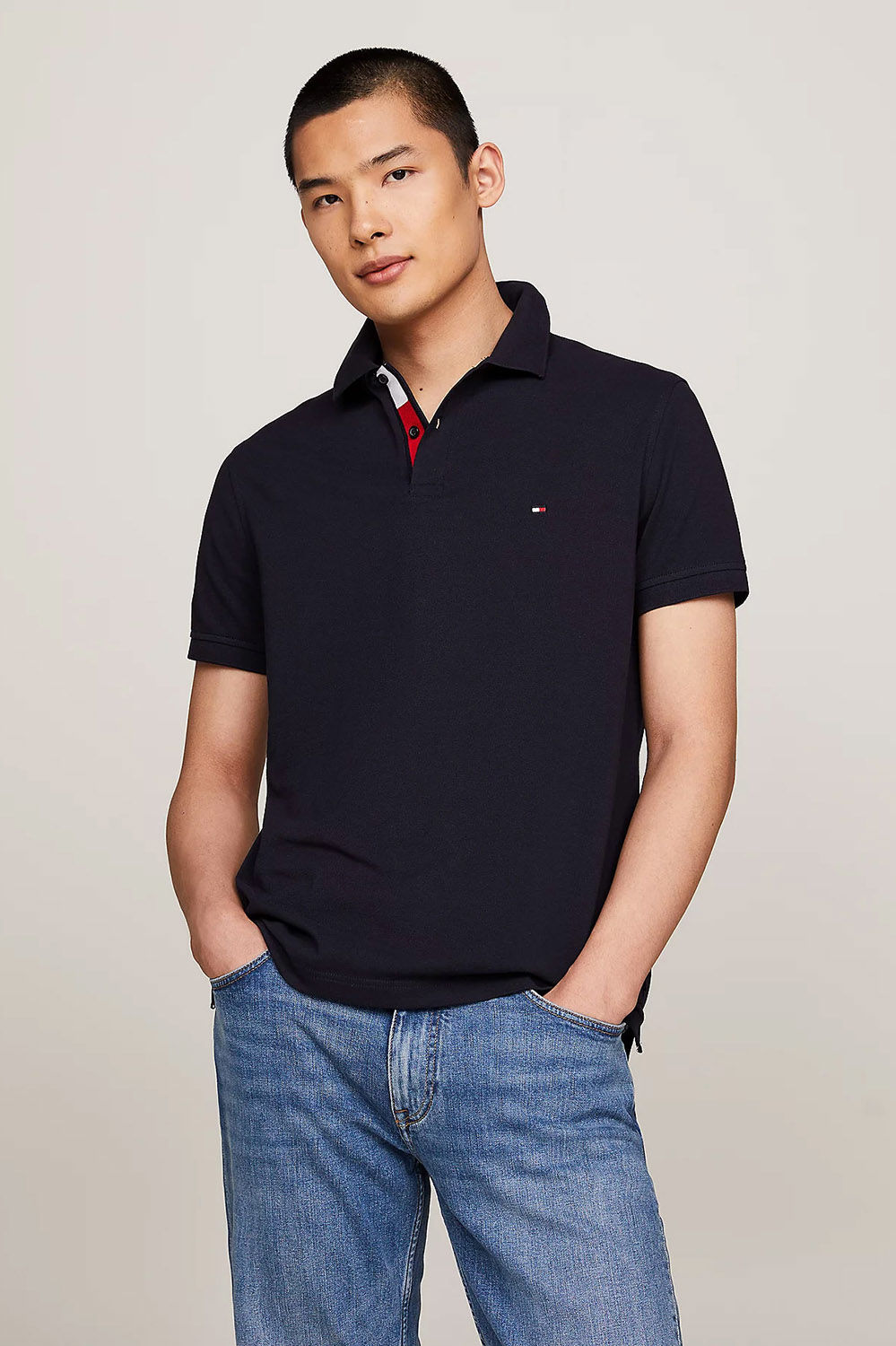 Tommy hilfiger polo donkerblauw sale