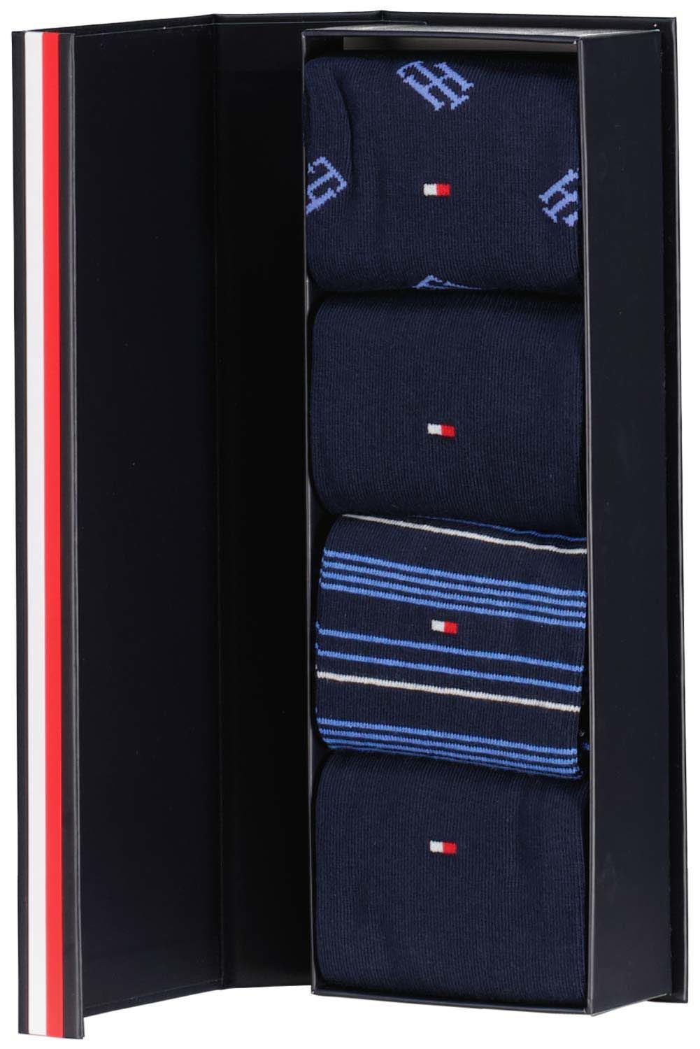 Tommy Hilfiger th men sock 4p giftbox Blauw