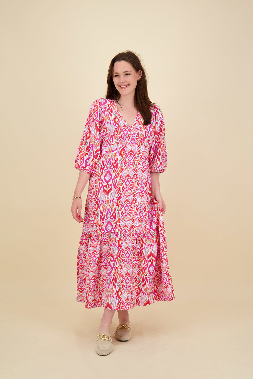 Esqualo Dress long wide lkat Wave Multi