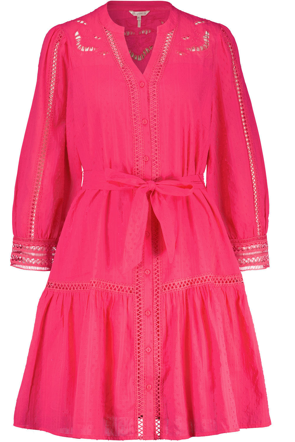 Esqualo Dress plumetis lace embroidery Roze