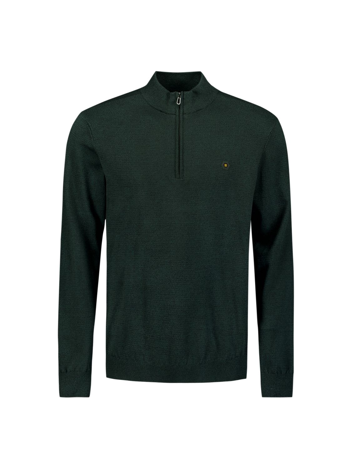 No Excess Pullover Half Zip 2 Coloured Melang Groen