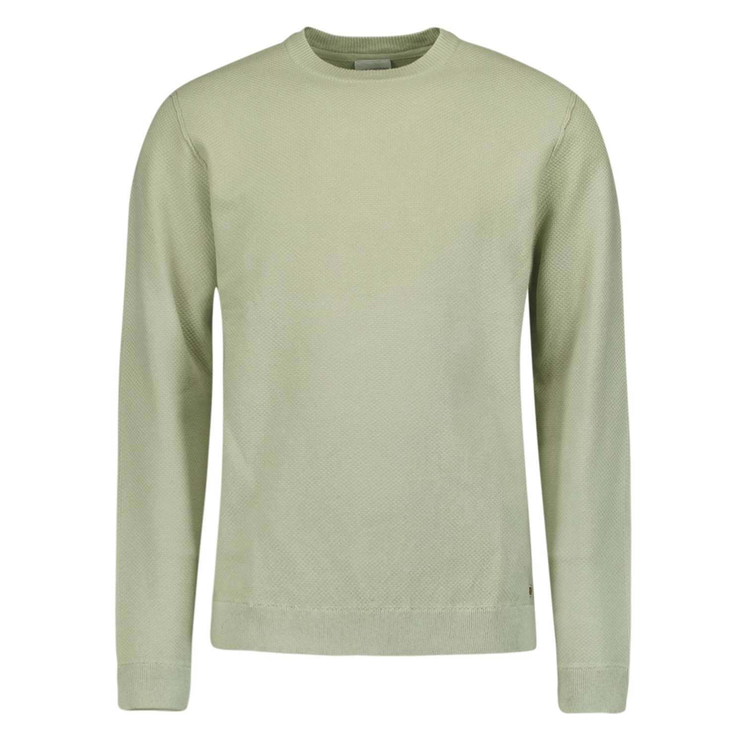 No Excess Pullover Crewneck Solid Jacquard Grijs