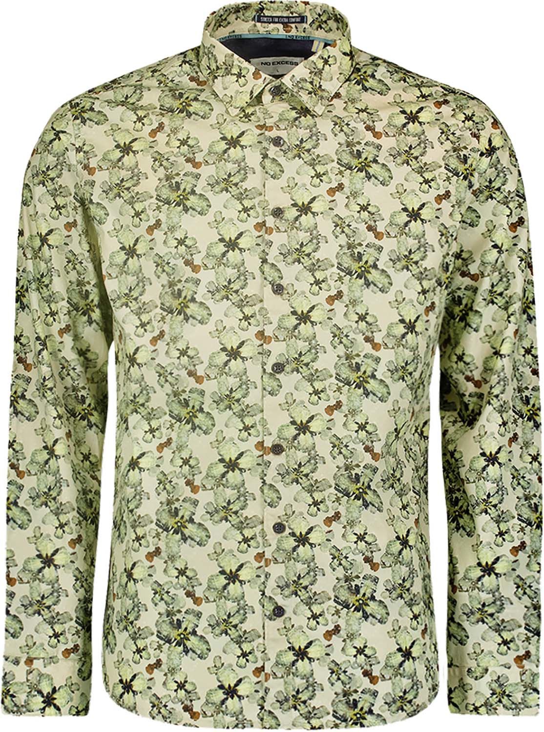No Excess Shirt Stretch Allover Printed Grijs