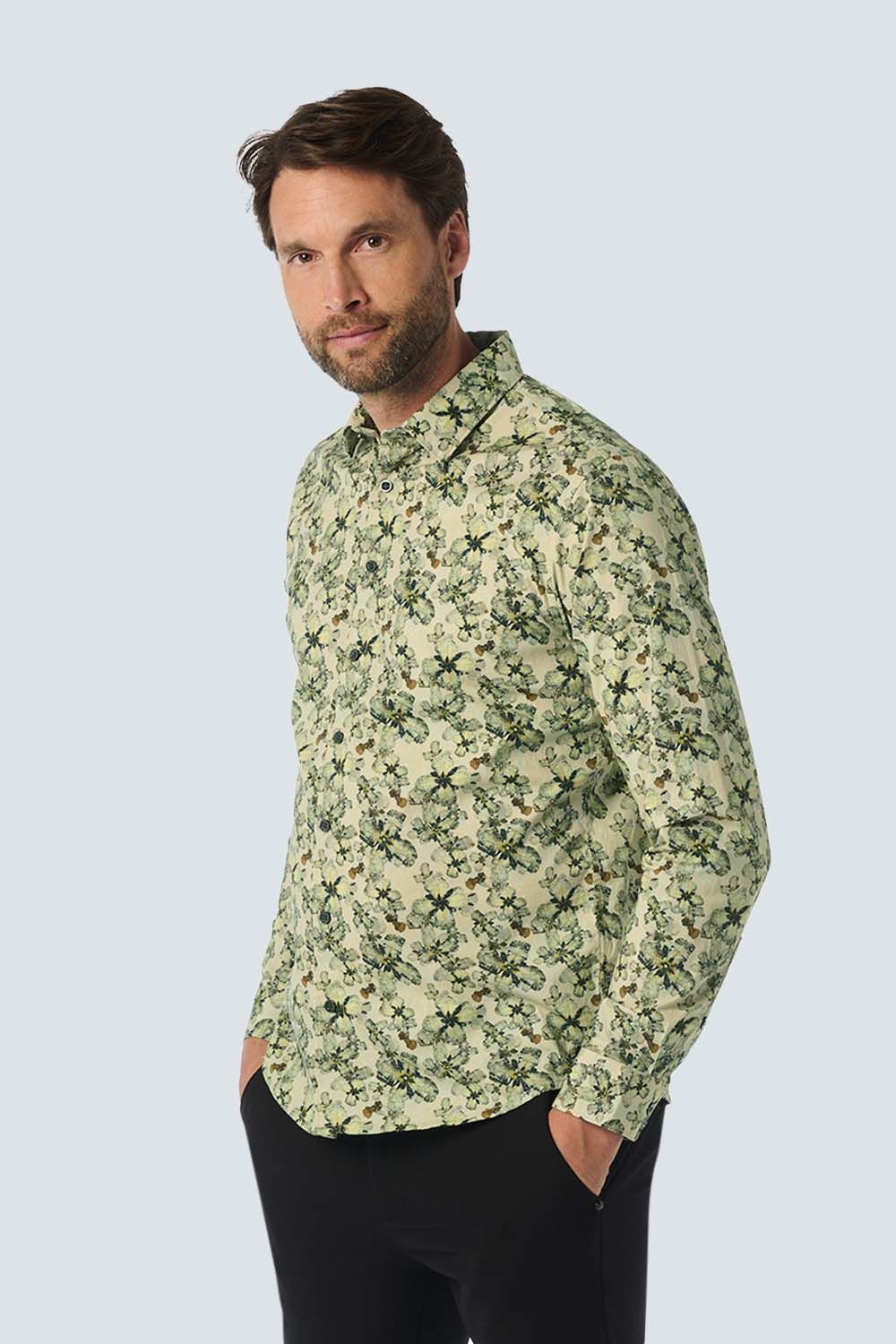 No Excess Shirt Stretch Allover Printed Grijs