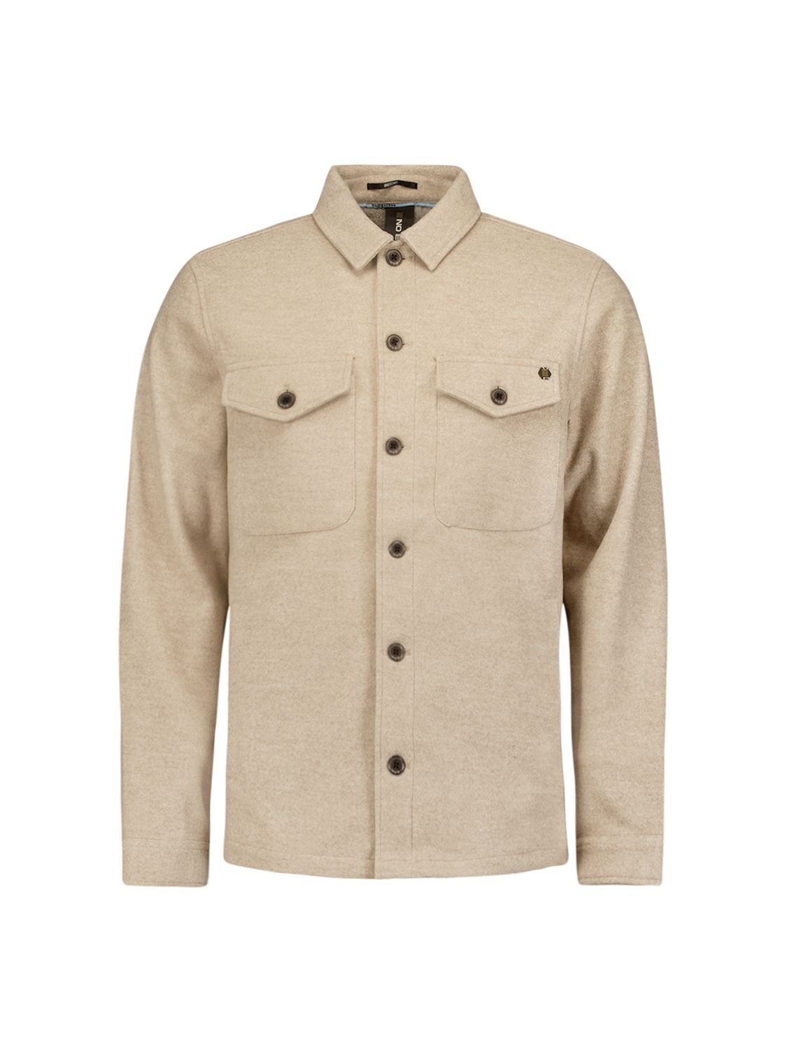 Overshirt Button Closure Melange Groen