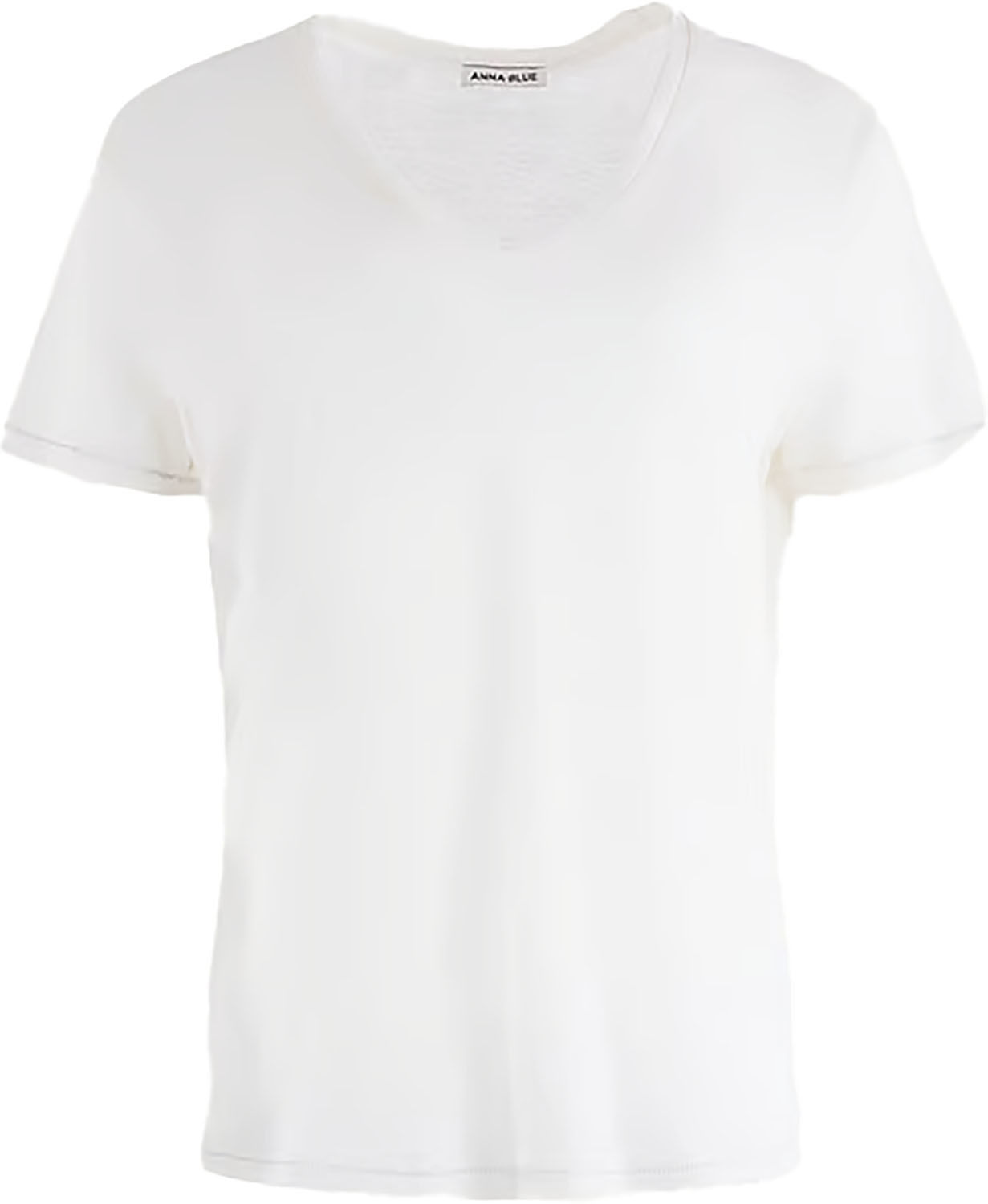 Anna Blue veetee t-shirt Wit