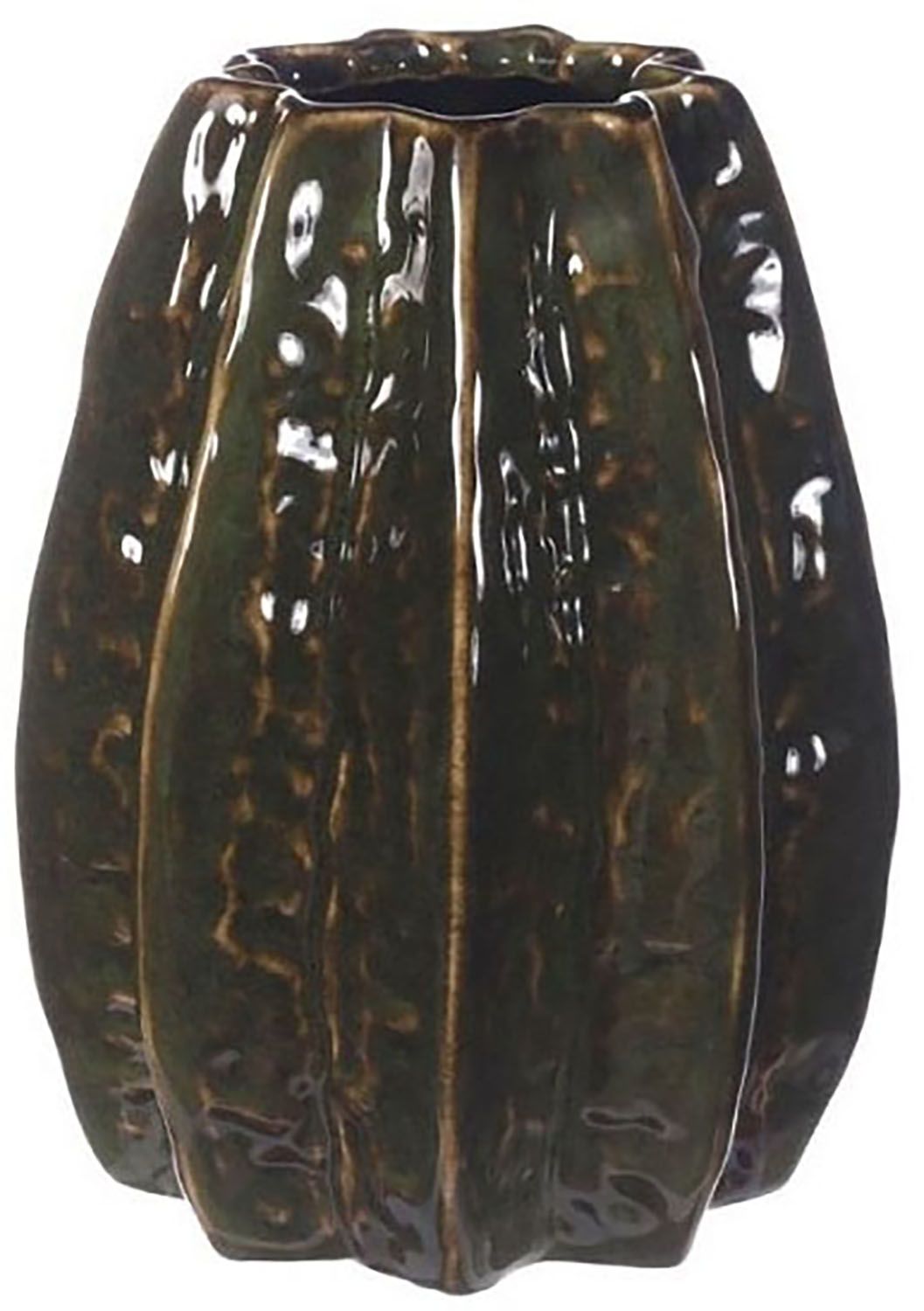 Carambola Vase 2ass green 11,5xH15cm Groen