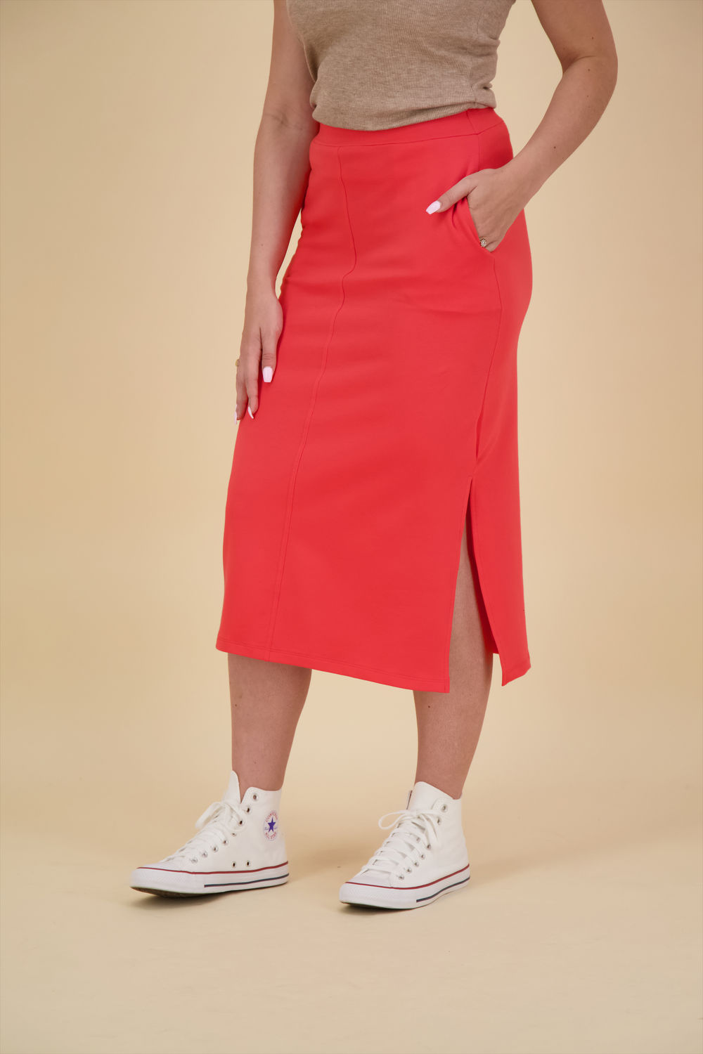 Enjoy sweat rok zij split Oranje