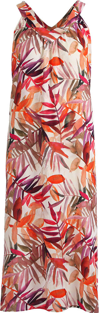 jurk v-hals allover print Oranje
