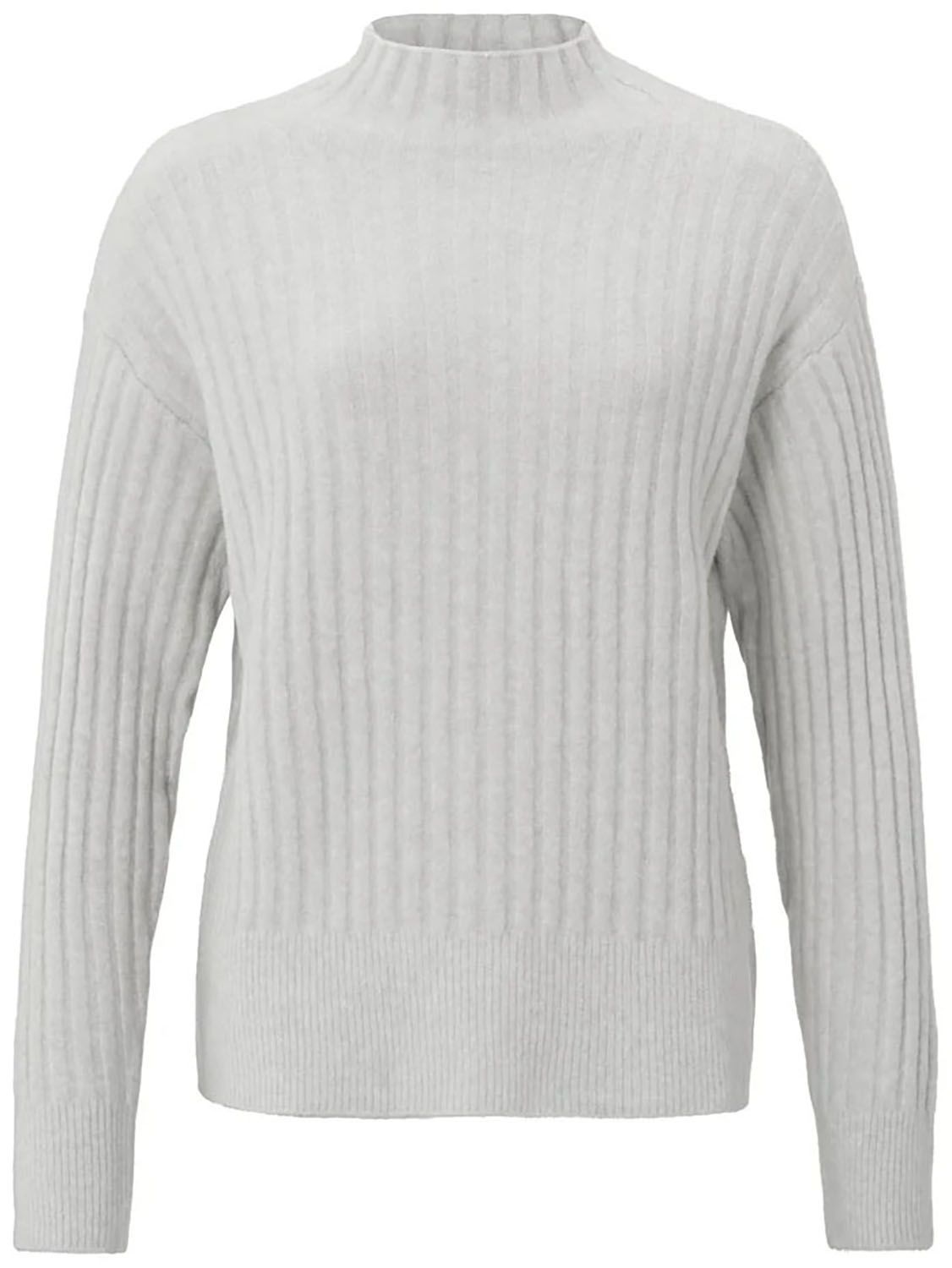 Ribbed sweater with turtleneck Grijs