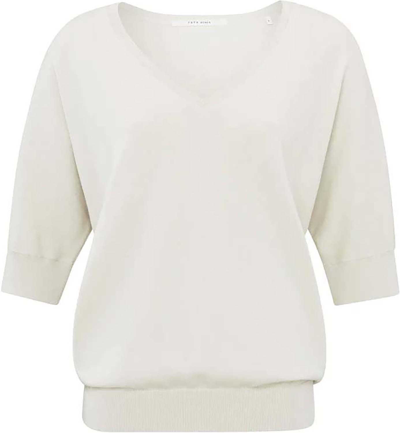 Yaya Double v neck sweater Wit Pullovers Gratis bezorging Bomont