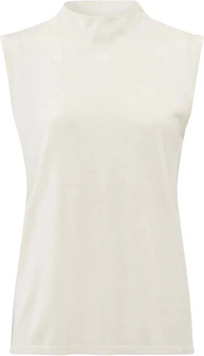 Sleeveless high neckline sweat Wit