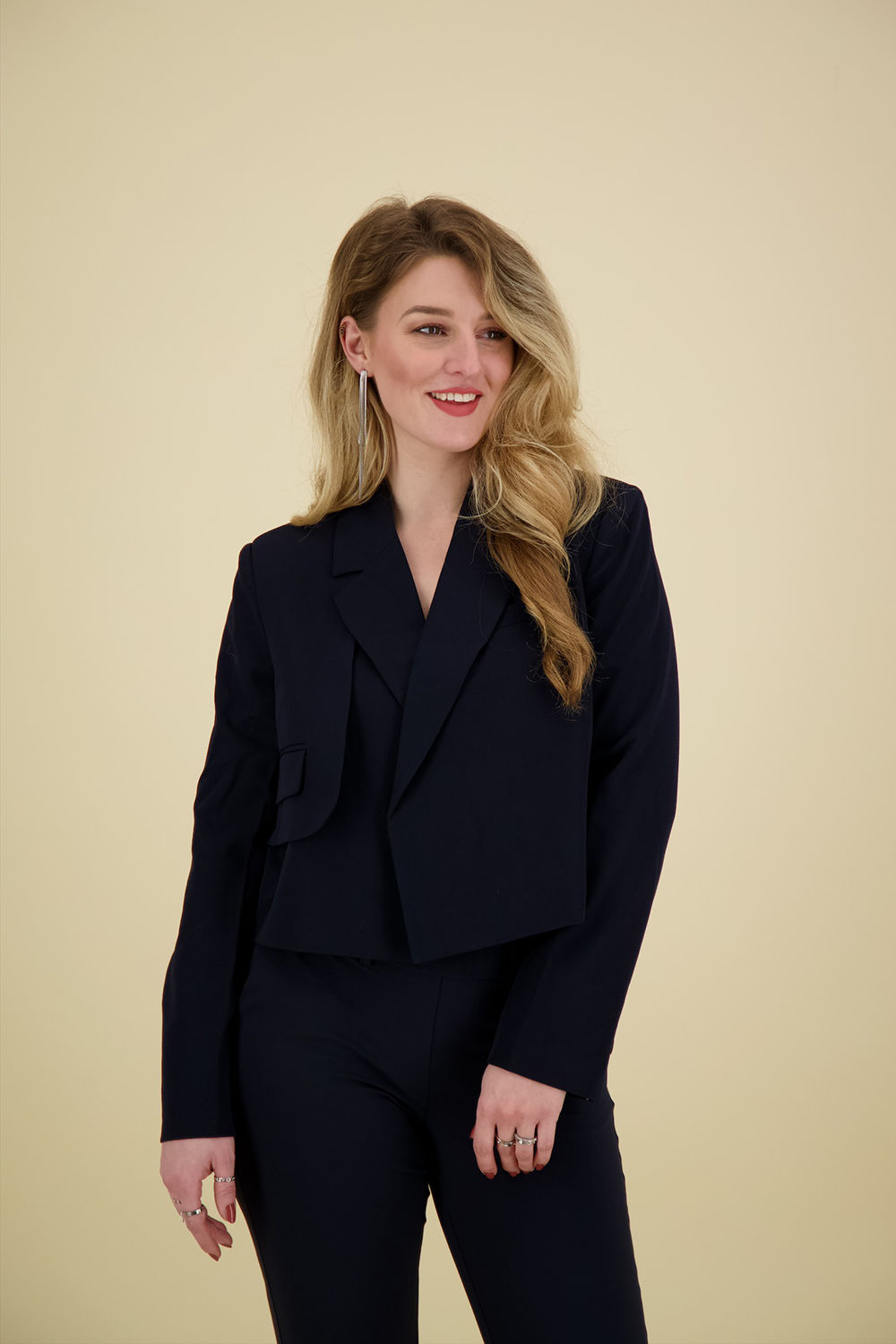 Yaya Blazer with flap Blauw